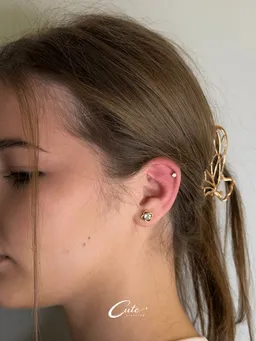 Przekłuwanie uszu Cute Piercing Warszawa — efekt zabiegu