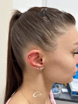 Przekłuwanie uszu Cute Piercing Warszawa — efekt zabiegu